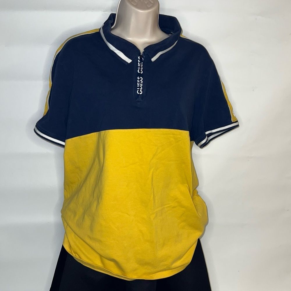 Men’s XL ~ Guess ~ Color Block Polo Collared T-Shirt ~ EUC